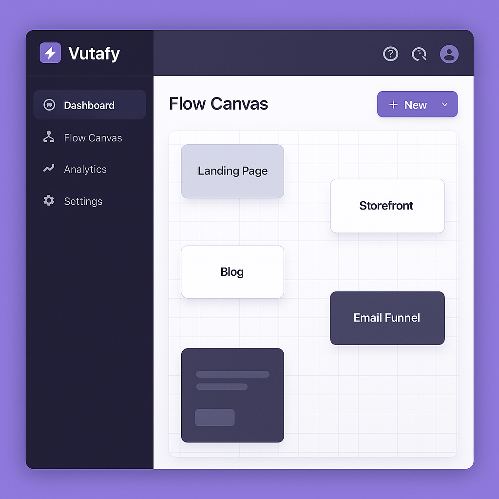 Vutafy dashboard mockup